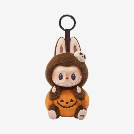 Labubu Happy Halloween Party Series LABUBU Sitting Pumpkin Vinyl Plush Pendant